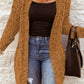 Fuzzy Popcorn Knit Open Front Longline Cardigan