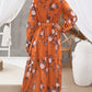 Floral Tie Waist Slit Maxi Dress