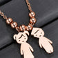 Boy and Girl Pendant Stainless Steel Necklace