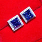 925 Sterling Silver 4 Carat Moissanite Square Earrings