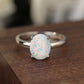 925 Sterling Silver Opal Solitaire Ring