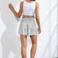 Glitter Smocked High-Waist Shorts