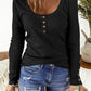 Button Front Scoop Neck Top