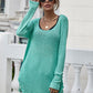 Drawstring Detail Open Back Scoop Neck Knit Top