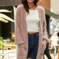 Open Front Fuzzy Cardigan with Pockets