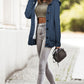 Cable-Knit Fleece Lining Button-Up Hooded Cardigan