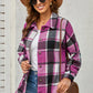 Plaid Dropped Shoulder Pocketed Shirt Jacket