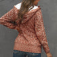 Cable-Knit Fleece Lining Button-Up Hooded Cardigan