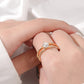 Moissanite 18K Gold-Plated Double-Layered Ring