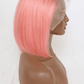 12" 165g Lace Front Wigs Human Hair in Rose Pink 150% Density