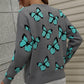 Butterfly Dropped Shoulder Crewneck Sweater