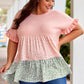 Plus Size Leopard Tiered Blouse