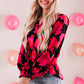 Floral Button Front Lantern Sleeve Shirt