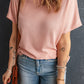 Boat Neck Waffle-Knit Top