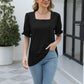 Square Neck Flounce Sleeve Top