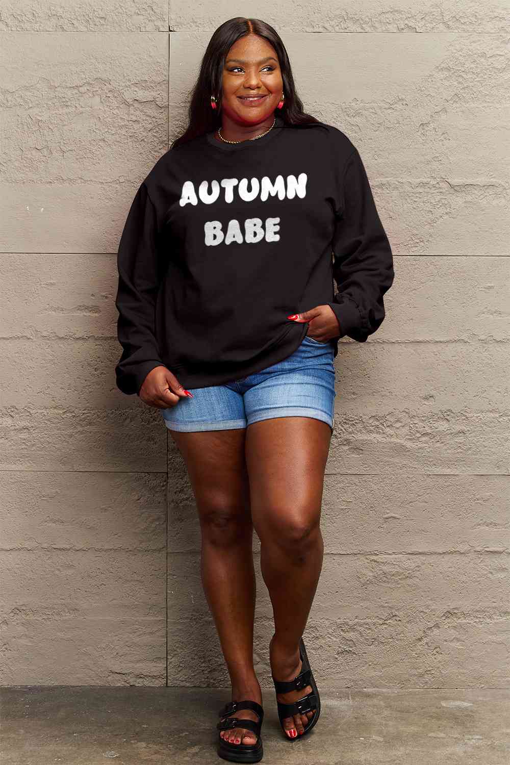 Simply Love Full Size AUTUMN BABE Graphic Sweatshirt