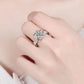 2 Carat Moissanite Floral Platinum-Plated Ring