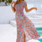 Floral Crisscross Smocked Off-Shoulder Dress