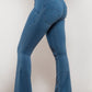 Zip Detail Flare Long Jeans
