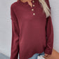 Buttoned Exposed Seam High-Low Sweater
