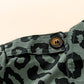 Leopard Drawstring Waist Jacket with Pockets