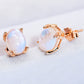 Natural Moonstone 4-Prong Stud Earrings
