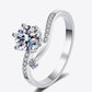 1 Carat Moissanite 925 Sterling Silver Bypass Ring