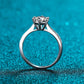925 Sterling Silver Moissanite Adjustable Ring