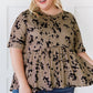 Plus Size Printed Babydoll Top