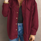 Suede Snap Front Dropped Shoulder Jacket