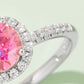 1 Carat Moissanite 925 Sterling Silver Halo Ring