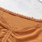 Drawstring Detail Flounce Sleeve Off-Shoulder Crop Top