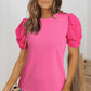 Round Neck Puff Sleeve Top