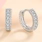925 Sterling Silver Inlaid Moissanite Huggie Earrings