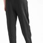 Button Detail Elastic Waist Pocket Pants