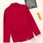 Double-Breasted Scalloped Shawl Collar Blazer
