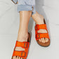 MMShoes Feeling Alive Double Banded Slide Sandals in Orange