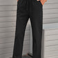 Drawstring Elastic Waist Pants with Pockets