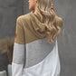 Full Size Range Color Block Cowl Neck Hoodie