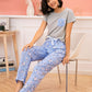 Round Neck T-Shirt and Floral Pants Lounge Set