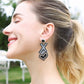 Random 2-Pair Heart and X-Shape Bead Dangle Earrings