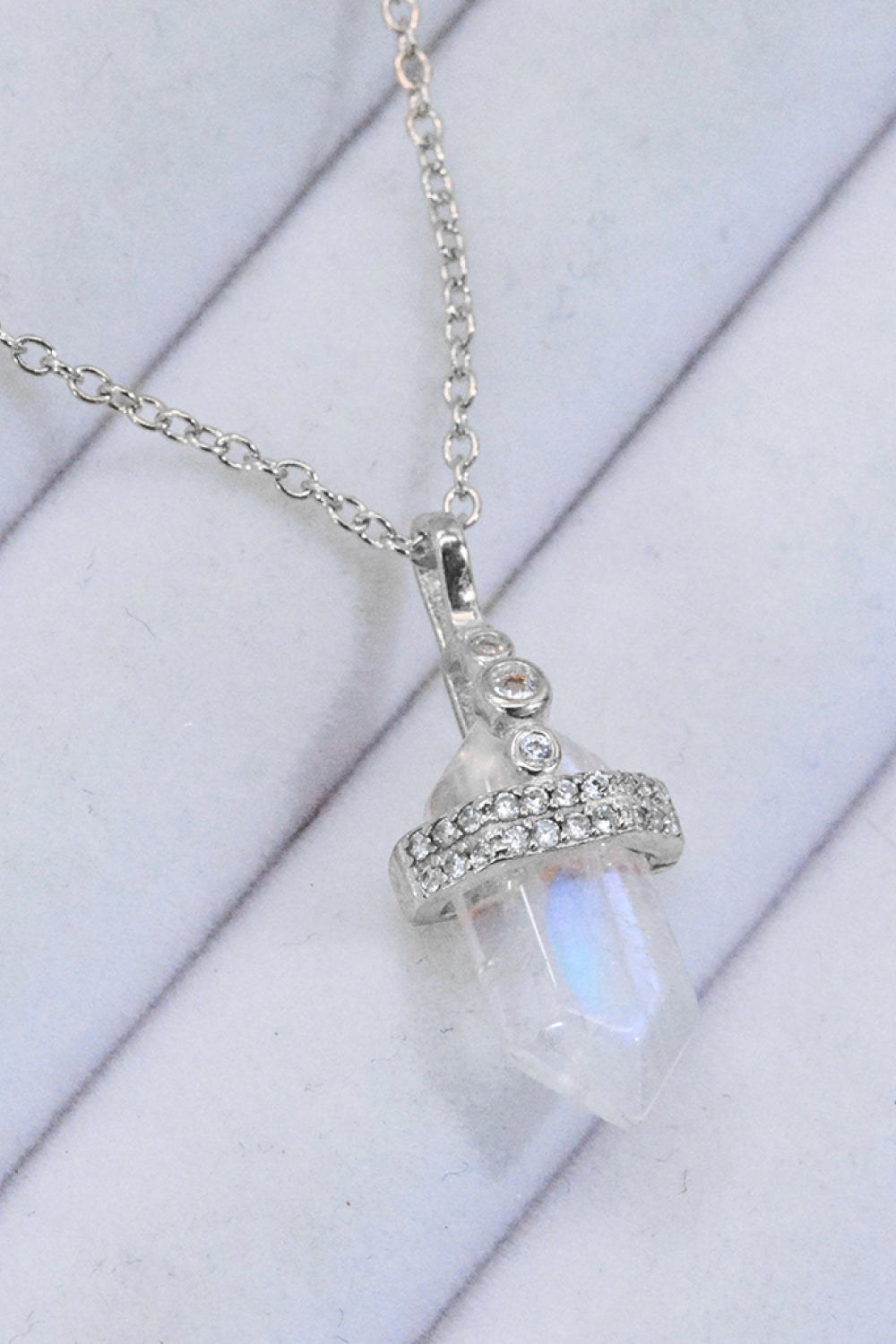 925 Sterling Silver Moonstone Pendant Necklace