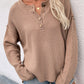Buttoned Exposed Seam High-Low Sweater