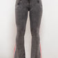 Side Stripe High Waist Zip Closure Jeans
