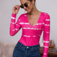 Tie-Dye Plunge Long Sleeve Top