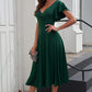 Flutter Sleeve Surplice Midi Dress