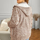 Cable-Knit Fleece Lining Button-Up Hooded Cardigan