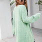 Herringbone Pattern Open Front Longline Fuzzy Cardigan