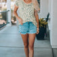 Leopard Contrast Short Sleeve Tee Shirt