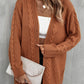 Warm Fall Mixed Knit Open Front Longline Cardigan